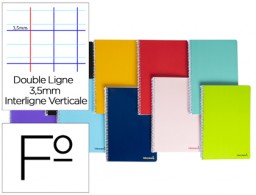 Cuaderno espiral Liderpapel Smart Folio tapa blanda 80h 60g rayado Montessori 3,5mm. colores surtidos